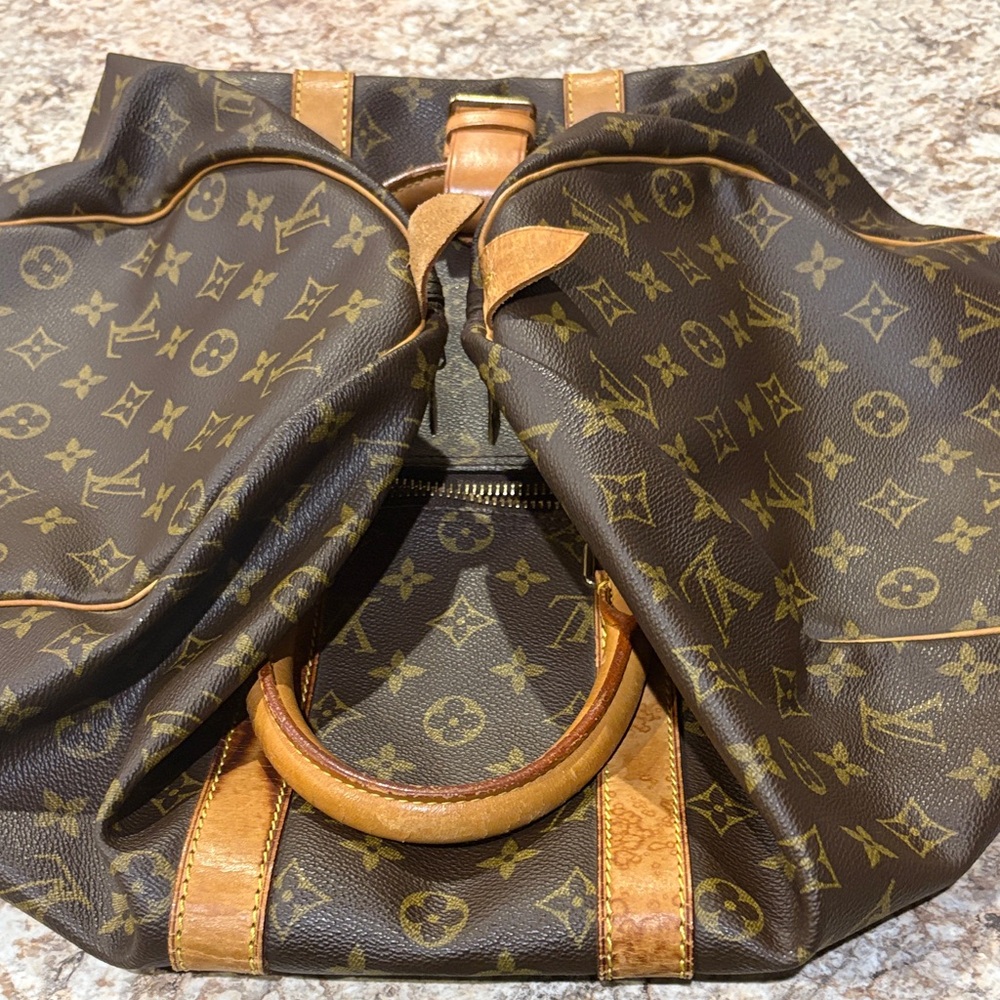 Elegant Brown Monogram Duffel Bag